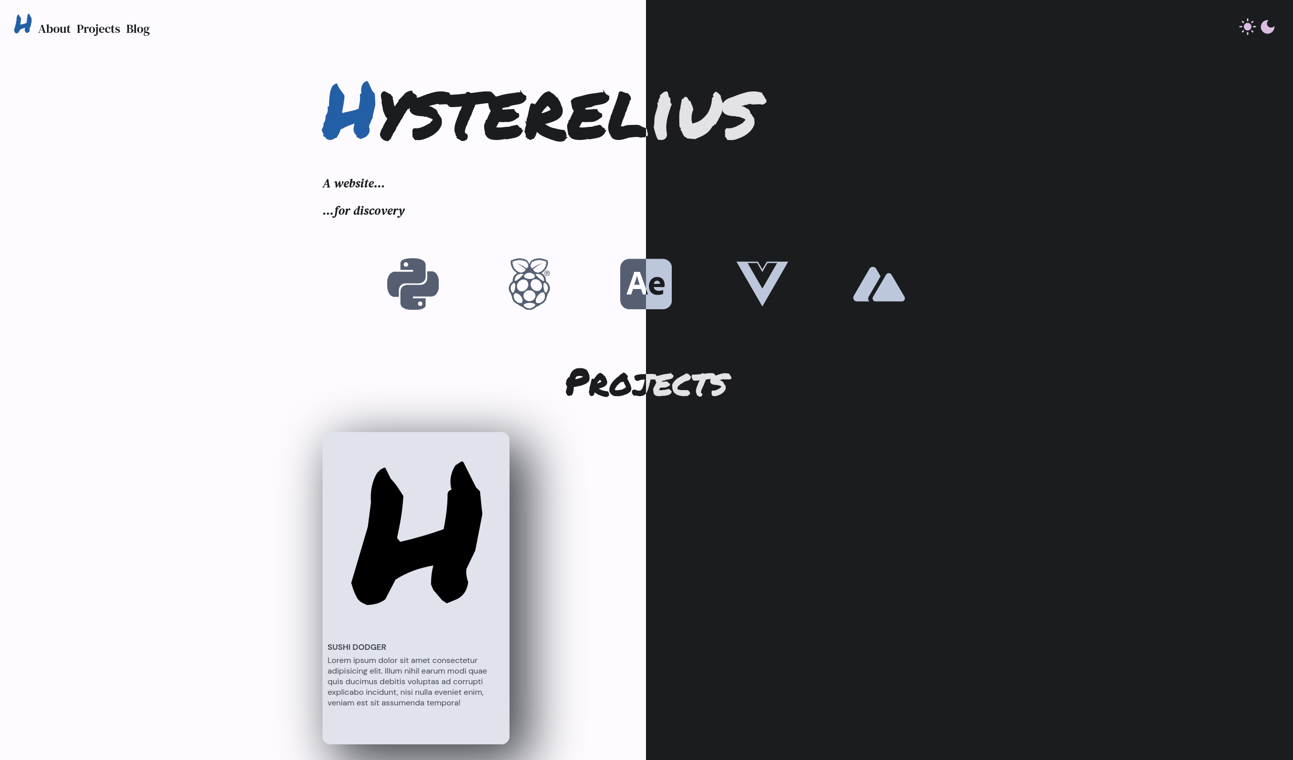 Hysterelius Main Page - Nuxt Edition Version 1| Corporate Style